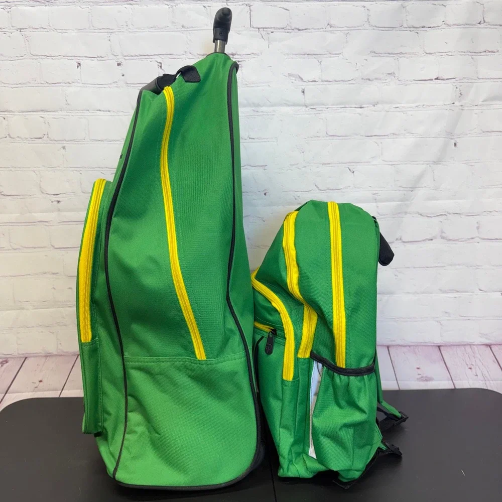 Ducks Unlimited Green Wing Rolling Suitcase and Backpack Set Green Yellow